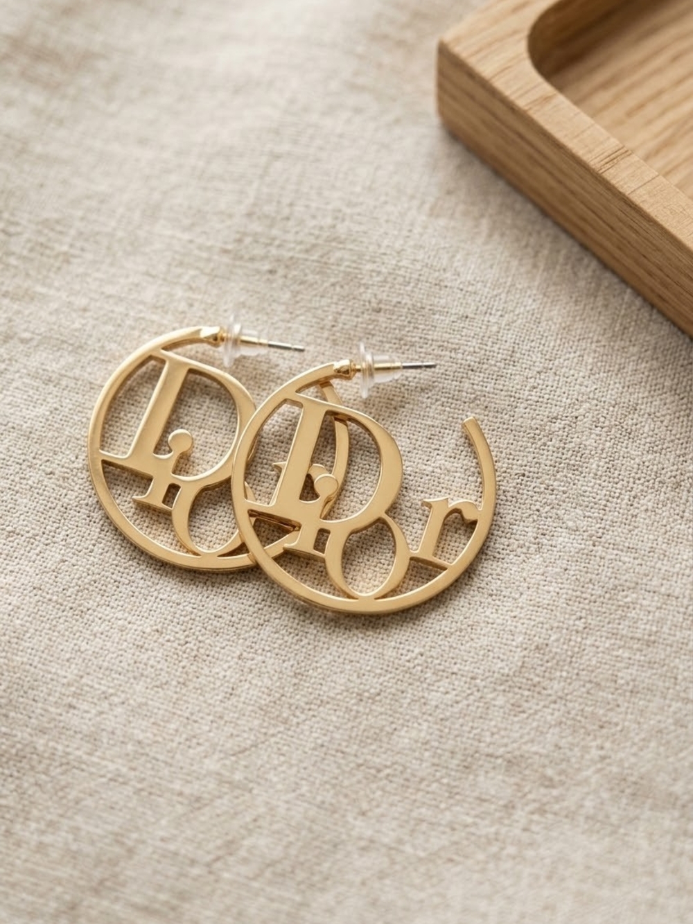 Gold Hoop Earrings - Elegant Round Drop